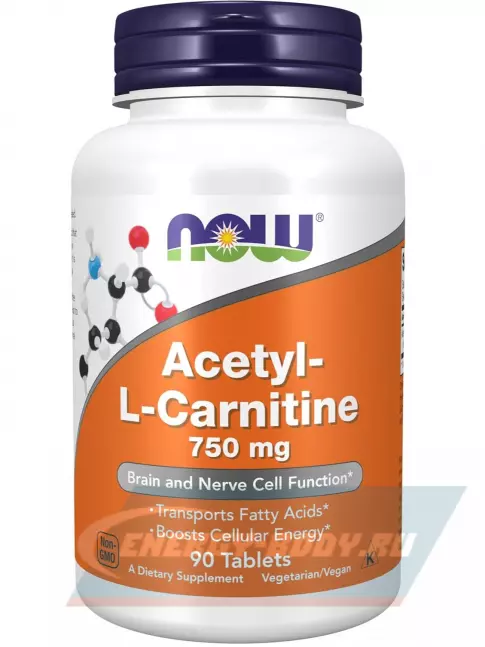 L-Карнитин NOW FOODS Acetyl-L-Carnitine 750 mg 90 таблеток