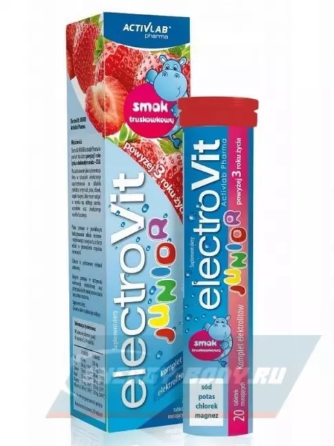  ActivLab ElectroVit Junior 20 шипучих таблеток, Клубника