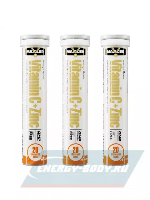 MAXLER Vitamin C + Zinc Effervescent Tablets 3 х 20 таб, Апельсин MAXLER Vitamin C + Zinc Effervescent Tablets 3 х 20 таб, Апельсин