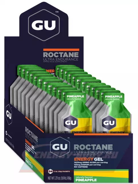 Энергетический гель GU ENERGY GU ROCTANE Energy Gel no caffeine 24 x 32 г, Ананас