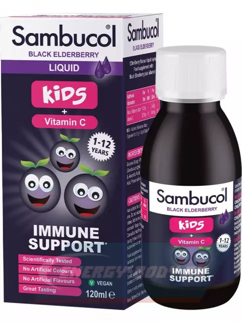  Sambucol Kids+Vit C Sirup 120 мл, Ягодный