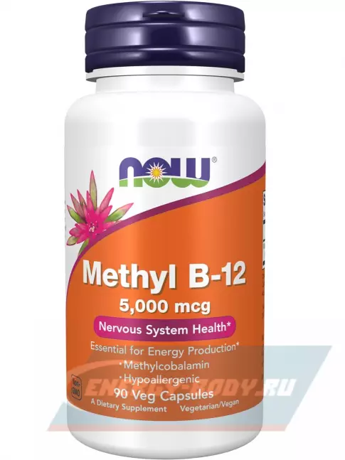  NOW FOODS Methyl B-12 5000 mcg Methylcobalamin 90 веган капсул