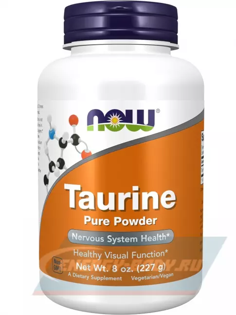 Аминокислотны NOW FOODS Taurine Pure Powder 227 г, Натуральный