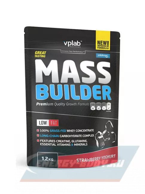 Гейнер VP Laboratory MASS BUILDER 1200 г, Клубника-Йогурт