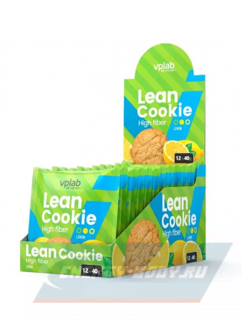 Батончик протеиновый VP Laboratory Lean Cookie 12 штук * 40 г, Лимон