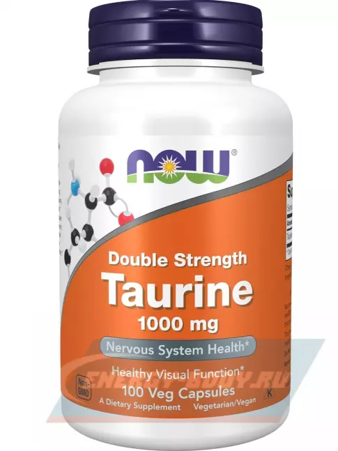 Аминокислотны NOW FOODS Taurine 1000 mg - Таурин 100 веган капсул