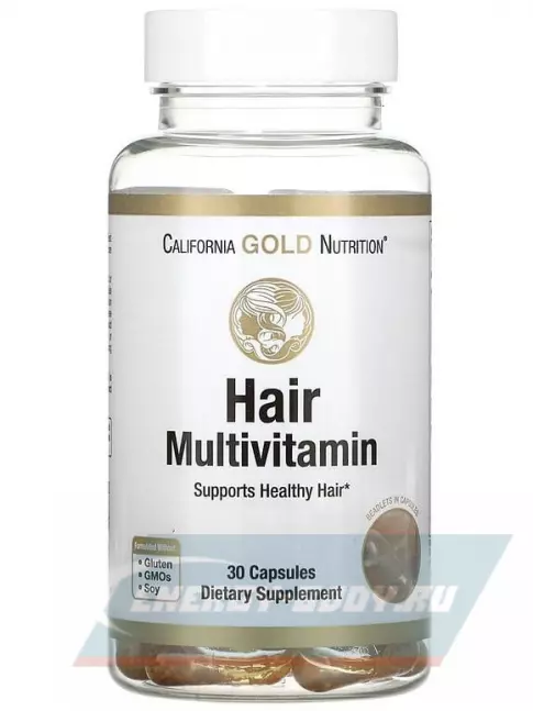  California Gold Nutrition Hair Multivitamin 30 капсул, Нейтральный