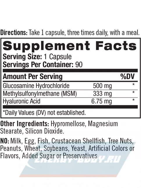 Суставы, связки Natrol Hyaluronic Acid MSM Glucosamine 90 капсул, Нейтральный