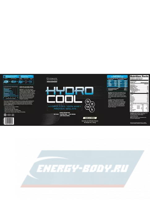  Ultimate Nutrition Hydro Cool Protein Isolate 1360 г, Ванильный крем