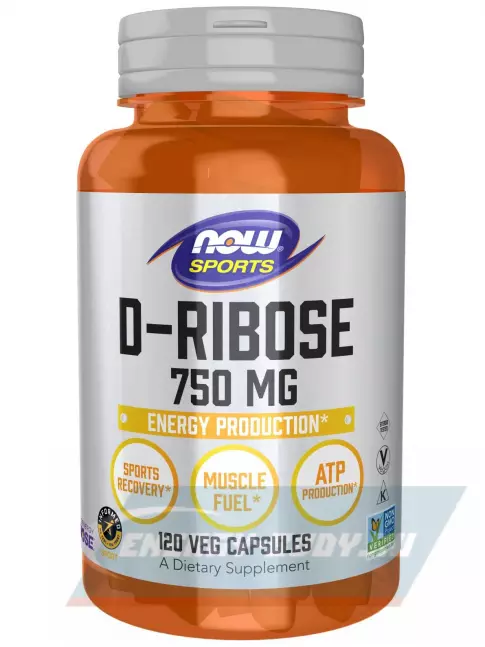 Предтерник NOW FOODS D-Ribose 750 mg 120 веган капсул