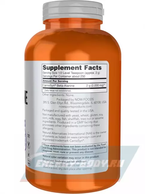  NOW FOODS Beta Alanine 500 г