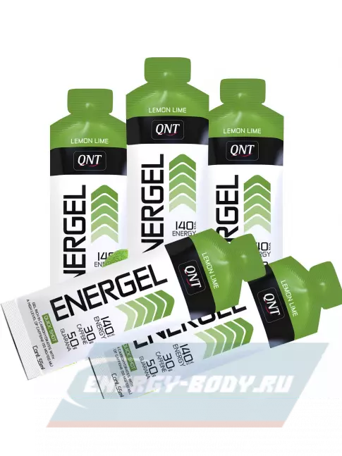 Энергетический гель QNT ENERGY GEL 30mg caffeine 5 x 55 мл, Лимон-Лайм
