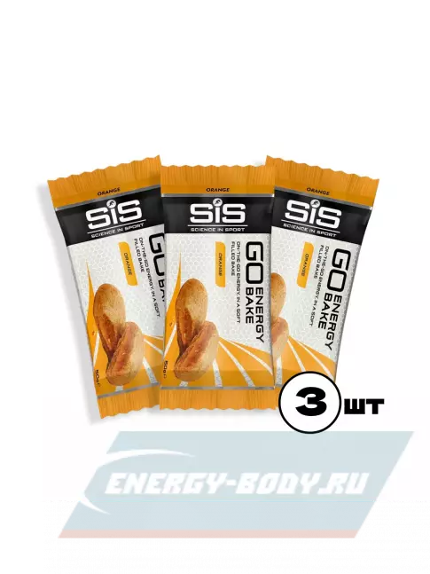 Батончик энергетический SCIENCE IN SPORT (SiS) GO Energy Bake 3 x 50 г, Апельсин