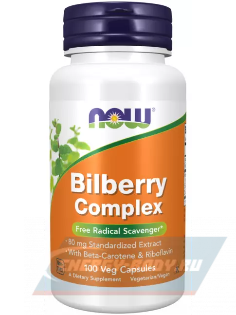  NOW FOODS Bilberry Complex 100 веган капсул