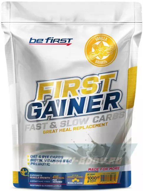 Гейнер Be First First Gainer 1000 г, Ваниль