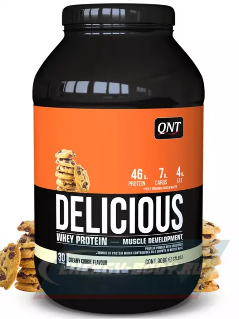 QNT DELICIOUS WHEY PROTEIN POWDER 908 г, Печенье с Кремом QNT DELICIOUS WHEY PROTEIN POWDER 908 г, Печенье с Кремом