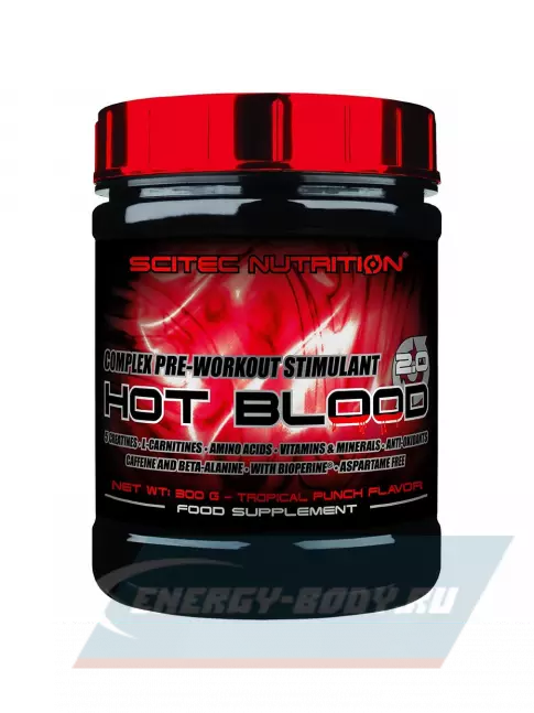 Предтерник Scitec Nutrition Hot Blood 3.0 300 г, Розовый лимонад