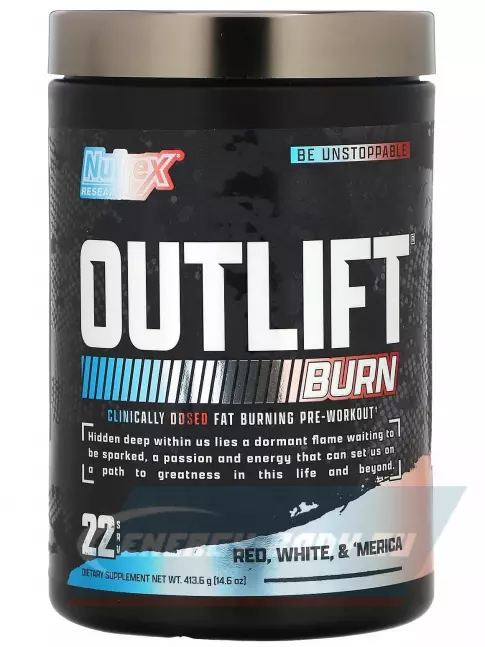 Предтерник NUTREX Outlift Burn 413 г, Red White Merica