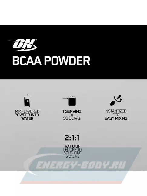 ВСАА Optimum Nutrition BCAA 5000 Powder 2:1:1 380 г, Апельсин