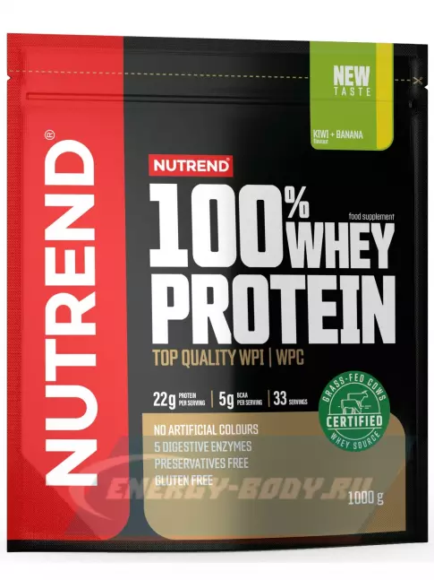 NUTREND 100% Whey Protein 1000 г, Киви - Банан NUTREND 100% Whey Protein 1000 г, Киви - Банан