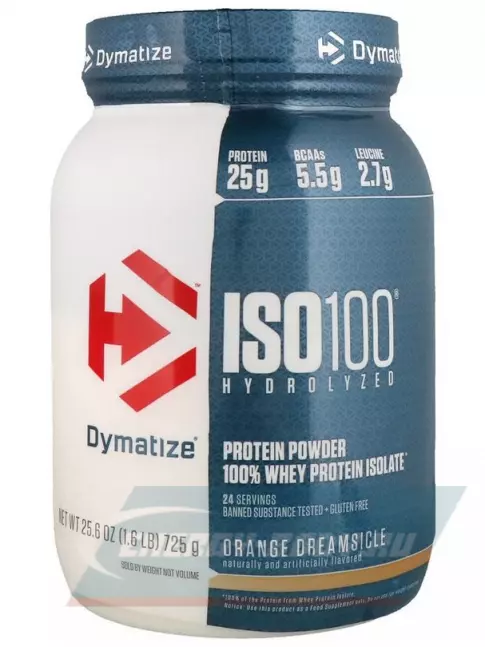  Dymatize ISO100 Hydrolyzed 725 г, Апельсин