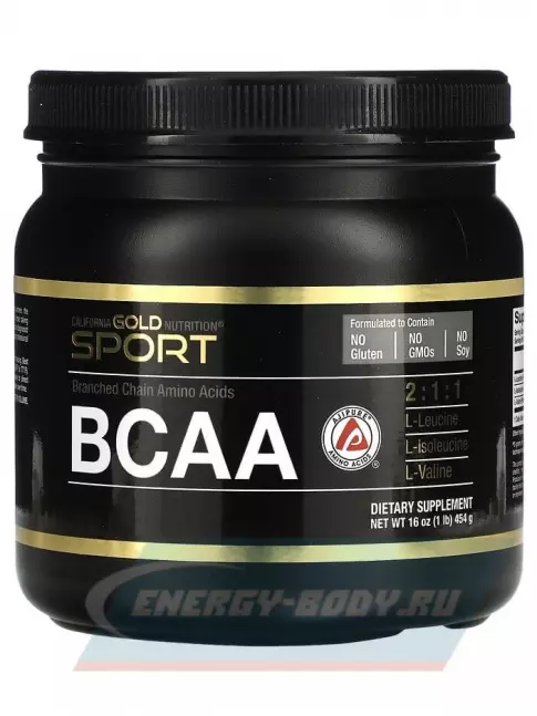 ВСАА California Gold Nutrition BCAA Powder, AjiPure, Branched Chain Amino Acids 454 г