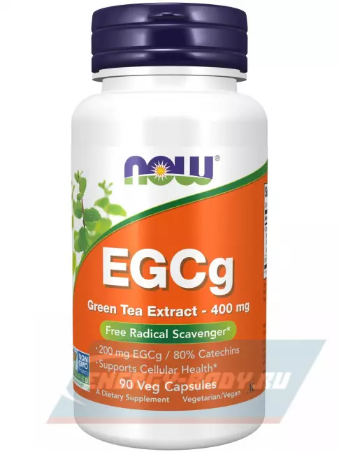  NOW FOODS EGCg Green Tea Extract 400 mg 90 веган капсул