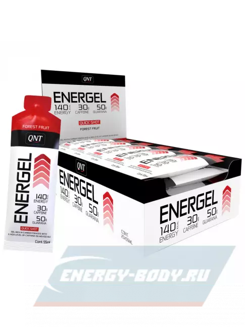 Энергетический гель QNT ENERGY GEL 30mg caffeine 25 x 55 мл, Лесные ягоды