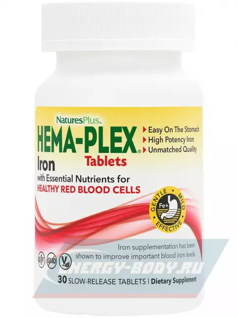 Минералы NaturesPlus Hema-Plex 30 таблеток
