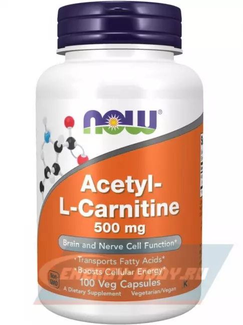 L-Карнитин NOW FOODS Acetyl L-Carnitine 500 mg (Ацетил-L-Карнитин) 100 веган капсул