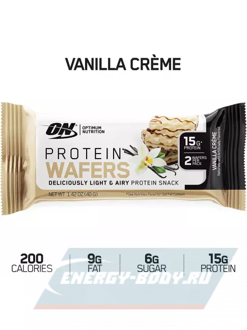 Батончик протеиновый Optimum Nutrition Protein Wafers 40 г, Ванильный крем