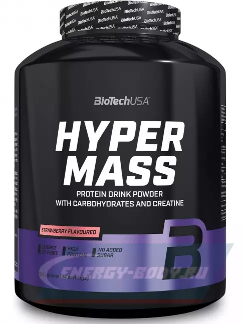 Гейнер BioTechUSA Hyper Mass 5000 2270 г, Клубника Гейнер BioTechUSA Hyper Mass 5000 2270 г, Клубника