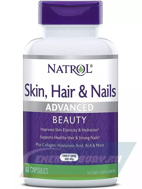 Суставы, связки Natrol Skin Hair & Nails with Lutein 60 капсул, Нейтральный