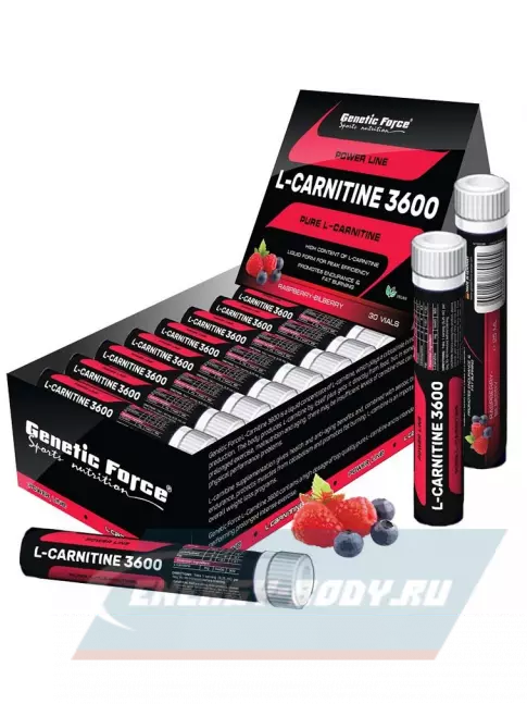 L-Карнитин GENETIC FORCE L-CARNITINE 3600 30 шотов, Малина-Черника L-Карнитин GENETIC FORCE L-CARNITINE 3600 30 шотов, Малина-Черника