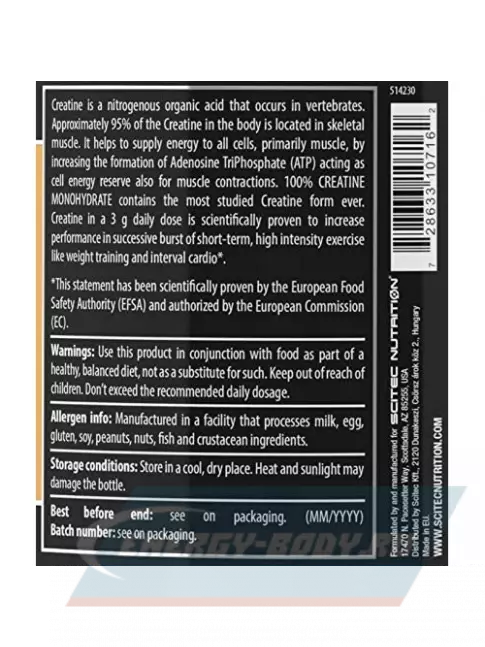  Scitec Nutrition 100% Creatine Monohydrate 1000 г