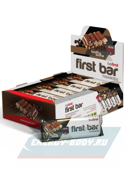Батончик протеиновый Be First First bar углеводно-протеиновый батончик 24 x 40 г, Тирамису