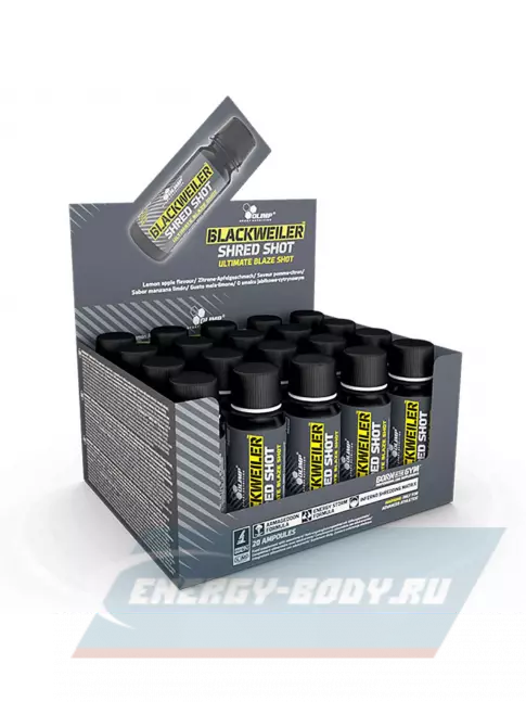 Предтерник OLIMP BlackWeiler Shred Shot 60 мл x 20 шотов, Лимон