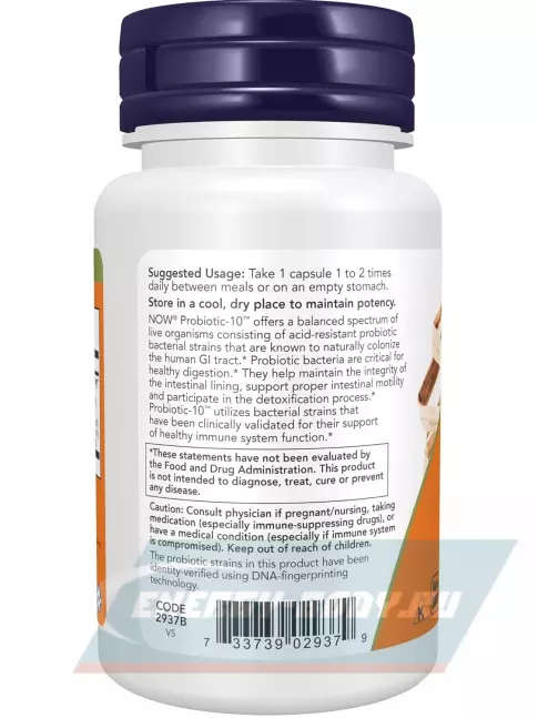  NOW FOODS Probiotic-10 25 Billion 30 веган капсул