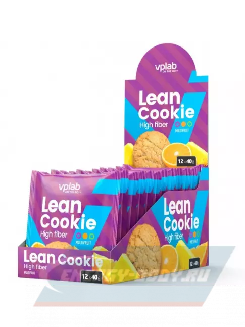 Батончик протеиновый VP Laboratory Lean Cookie 12 штук * 40 г, Мультифрукт