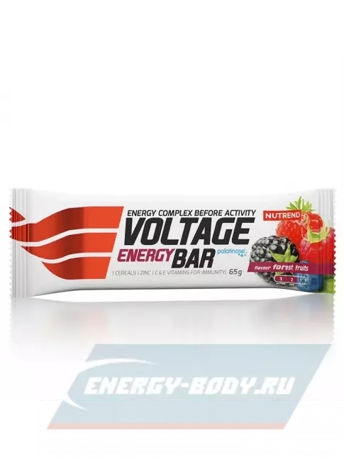 Батончик энергетический NUTREND Voltage Energy bar 3 x 65 г, Лесные ягоды