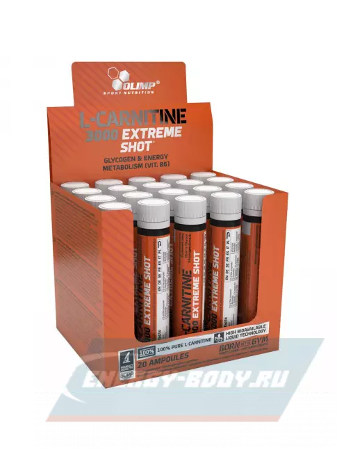 L-Карнитин OLIMP L-Carnitine 3000 Extreme Shot 20 х 25 мл, Апельсин