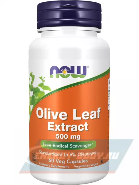  NOW FOODS Olive leaf extract 500 mg 60 веган капсул