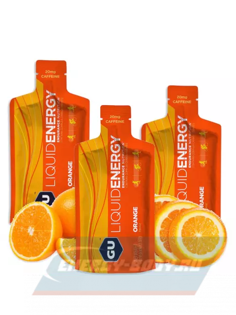 Энергетический гель GU ENERGY GU Liquid Enegry Gel 20mg caffeine 3 саше x 60 g, Апельсин