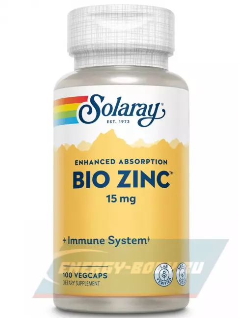  Solaray Bio Zinc 15 mg 100 веган капсул