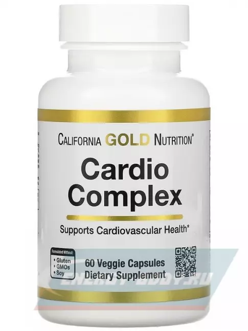Аминокислотны California Gold Nutrition Cardio Complex 60 вегетарианских капсул, Нейтральный