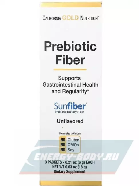  California Gold Nutrition Prebiotic Fiber 3 пакетиков х 6 г