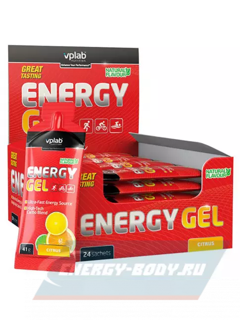 Энергетический гель VP Laboratory ENERGY GEL 24х41 г, Цитрус