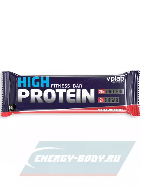 Батончик протеиновый VP Laboratory HIGH PROTEIN BAR FITNESS 50 г, Клубника