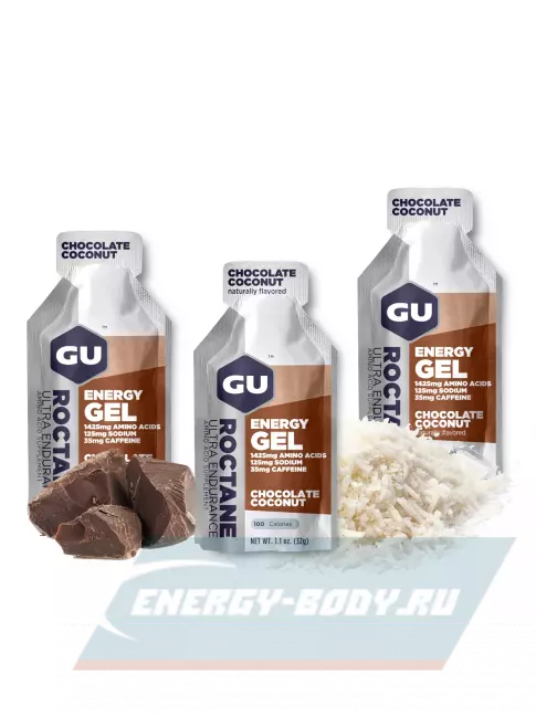 Энергетический гель GU ENERGY GU ROCTANE Energy Gel 35mg caffeine 3 x 32 г, Шоколад-Кокос