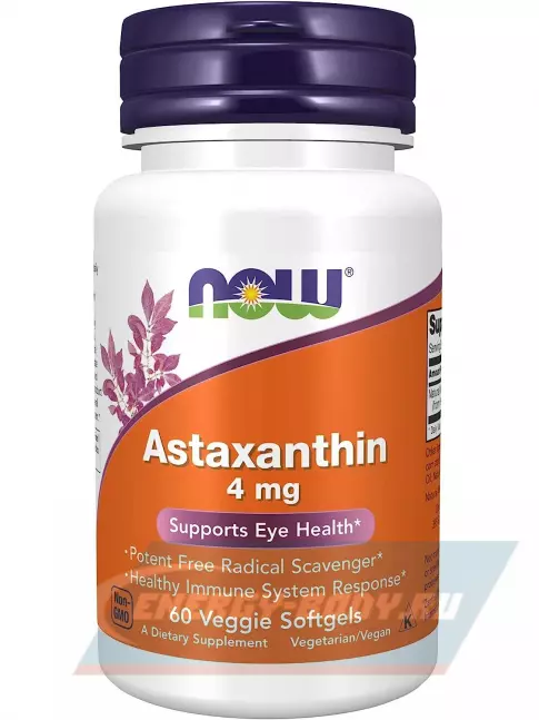 NOW FOODS Astaxanthin 4 mg 60 гелевых капсул